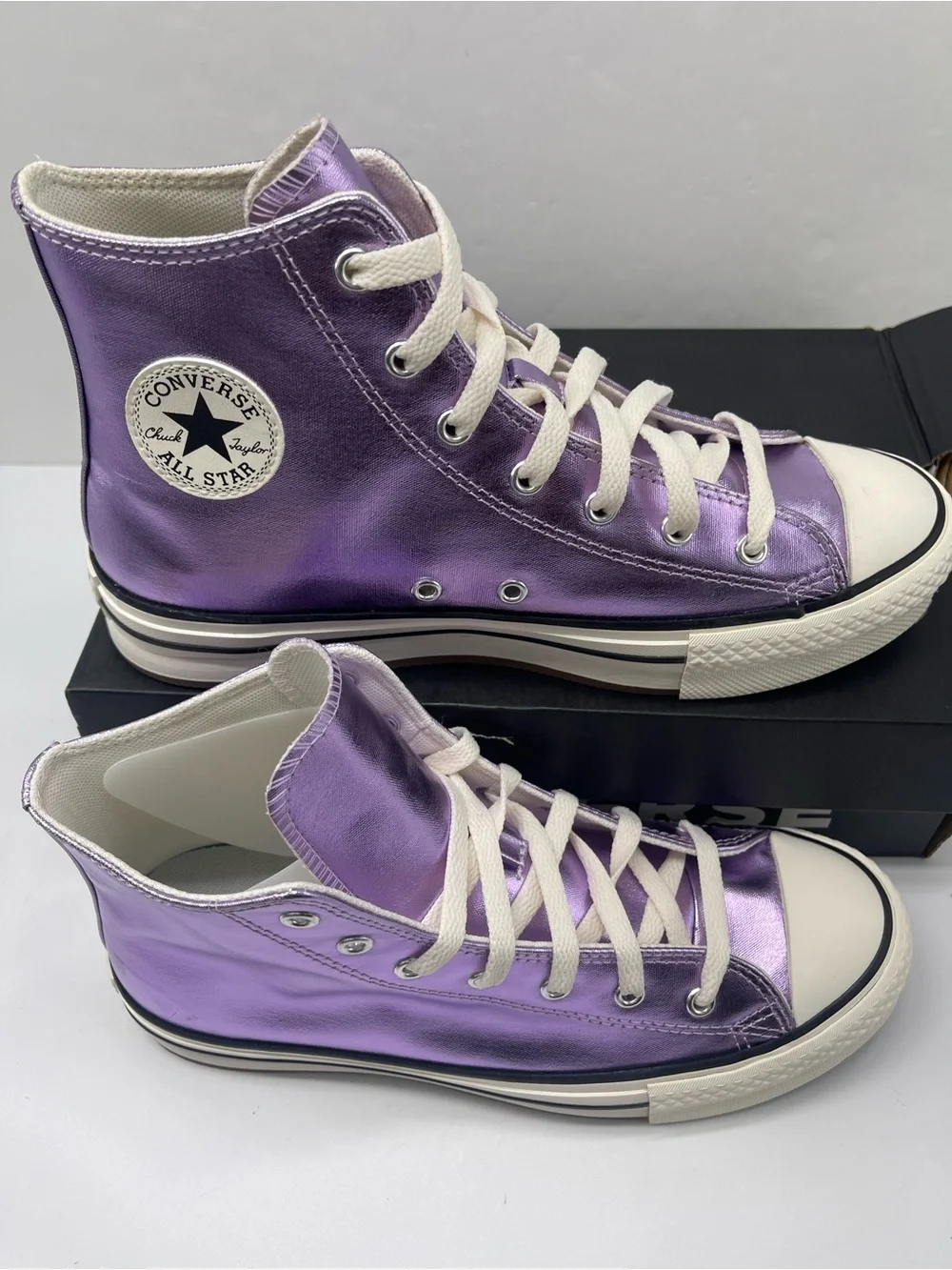 Converse CTAS EVA LIFT HI PURPLE/EGRET/BLACK A13449C Platform Sneakers